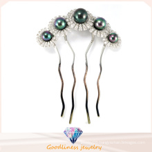 Woman Charm Fashion Jewelry Rhodium Plated Flower 925 Silver Jewelry Hairpin (H0002B)